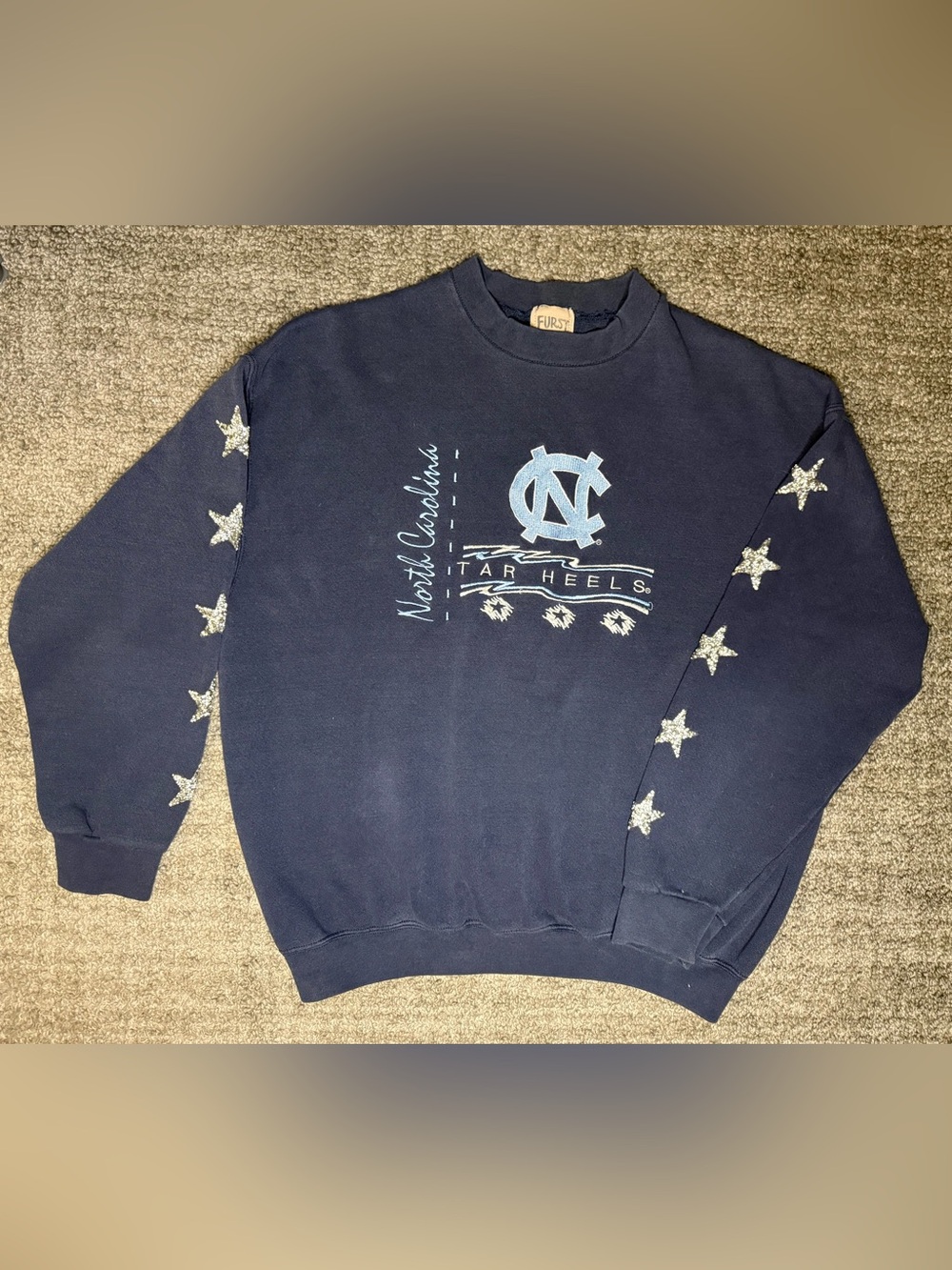 North Carolina Tar Heels Navy Crewneck Sweatshirt